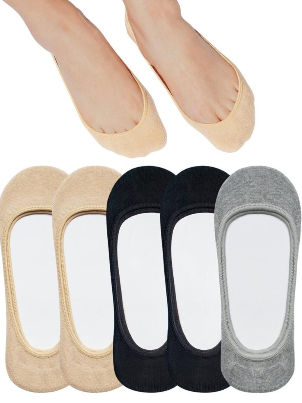 No Show Socks Women for Flats, Non Slip Invisible Low Cut Socks